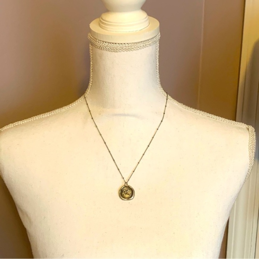 “K” initial necklace - EUC